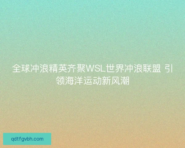 全球冲浪精英齐聚WSL世界冲浪联盟 引领海洋运动新风潮