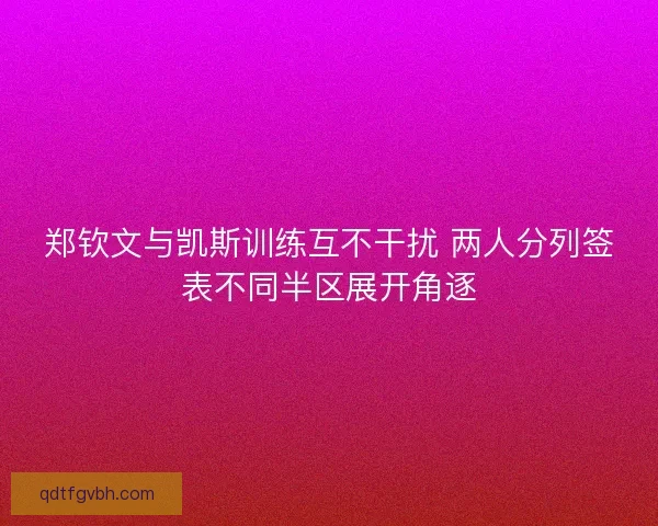 郑钦文与凯斯训练互不干扰 两人分列签表不同半区展开角逐