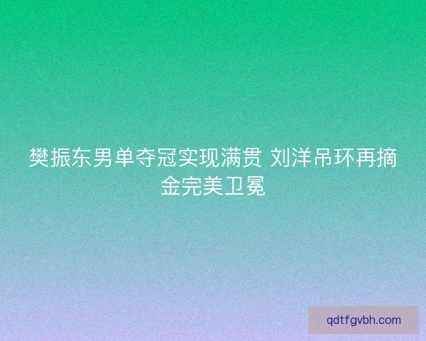 樊振东男单夺冠实现满贯 刘洋吊环再摘金完美卫冕